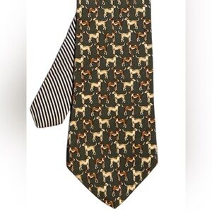 Tommy Hilfiger Dog Print Silk Tie – Made in USA – 57”